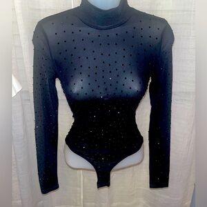 Black beaded body suit size small